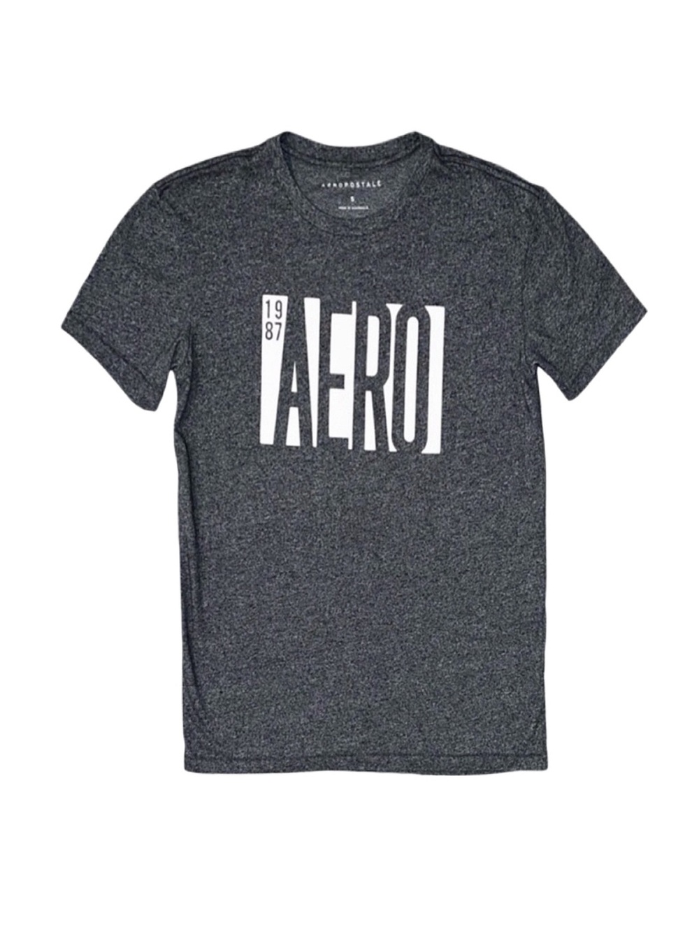 AEROPOSTALE Men's Grey And White Short Sleeve Shirt Size Small